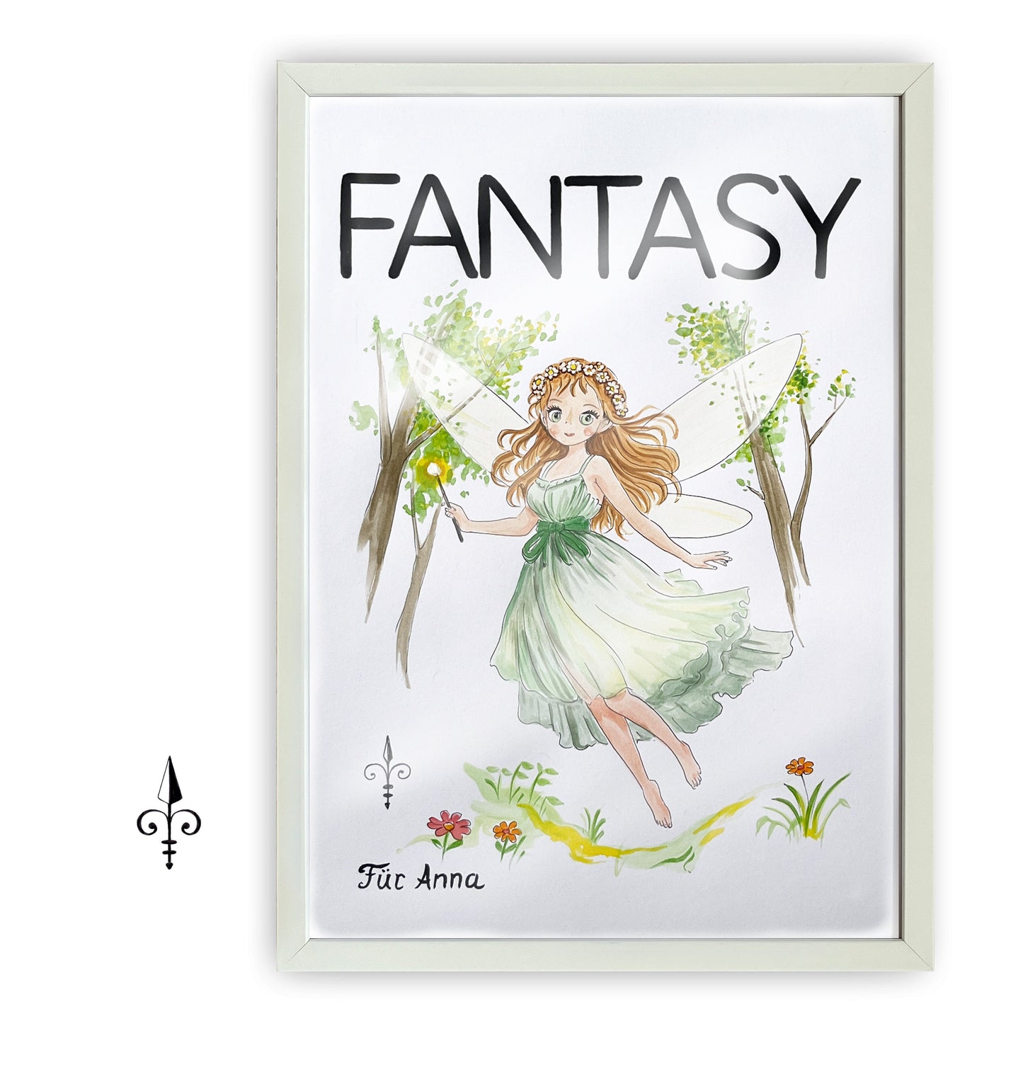 Handgemaltes Aquarell - Fantasy - Fee