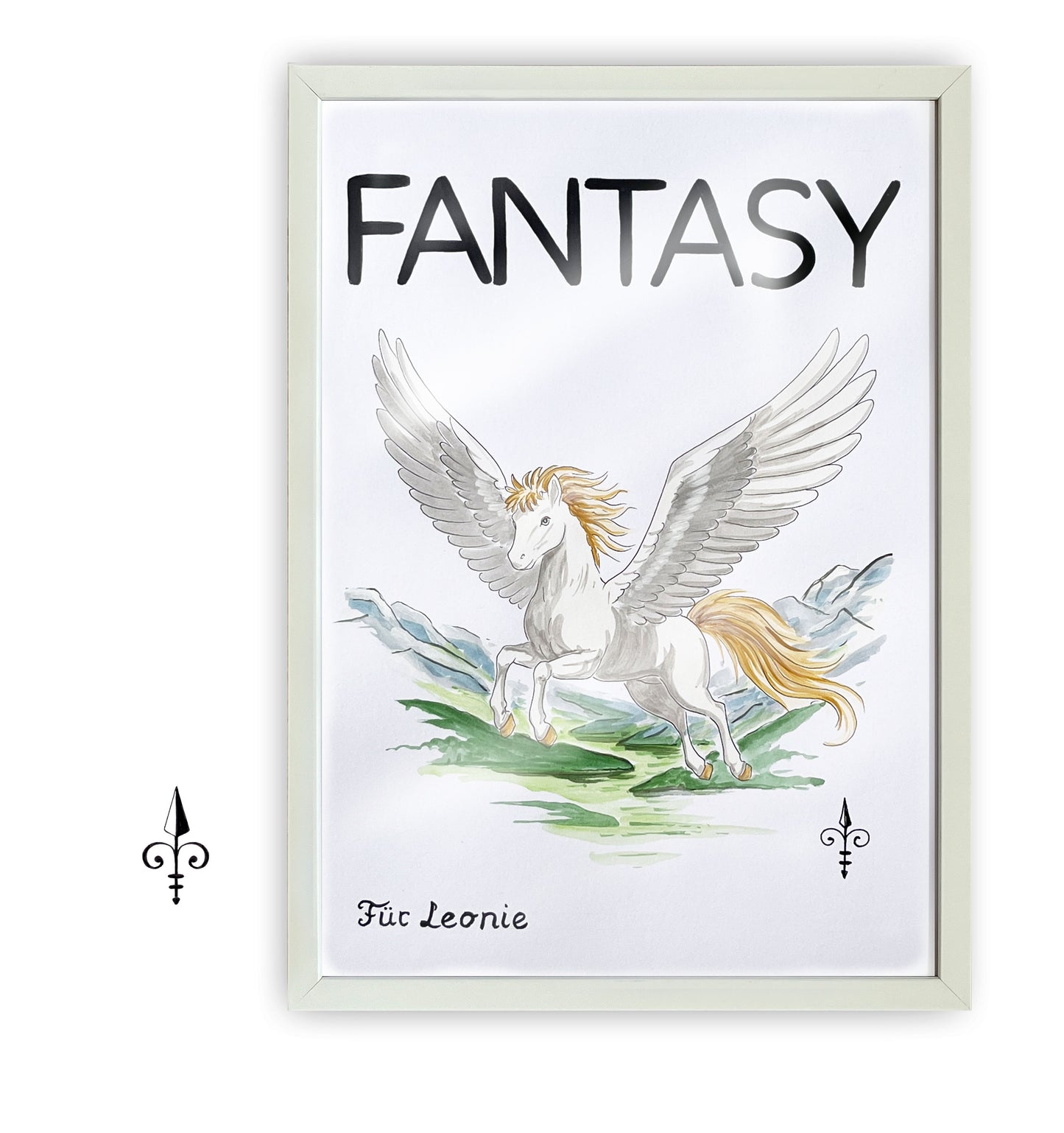 Handgemaltes Aquarell - Fantasy - Pegasus