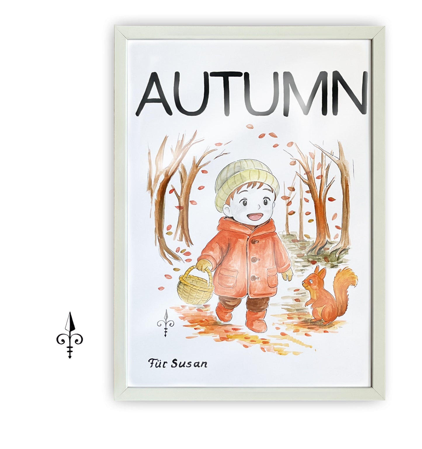 Handgemaltes Aquarell - Herbst