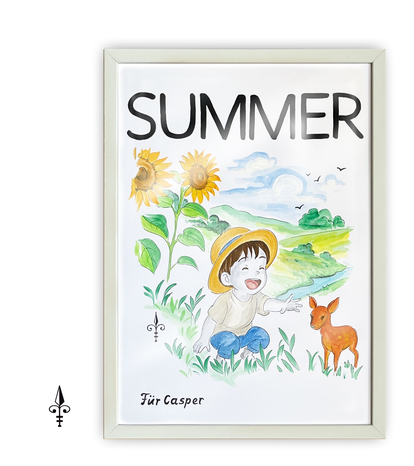 Handgemaltes Aquarell - Sommer