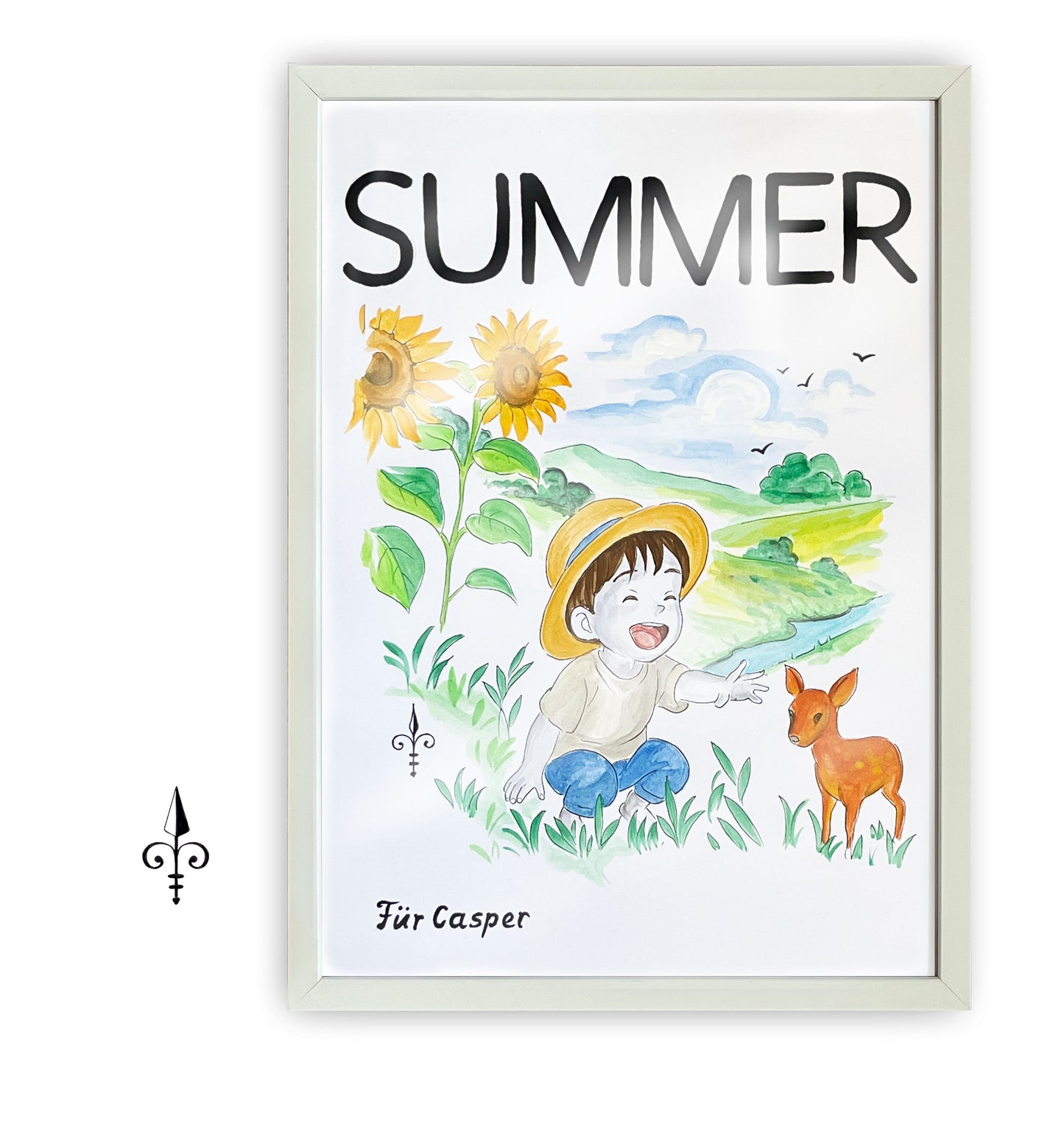 Handgemaltes Aquarell - Sommer