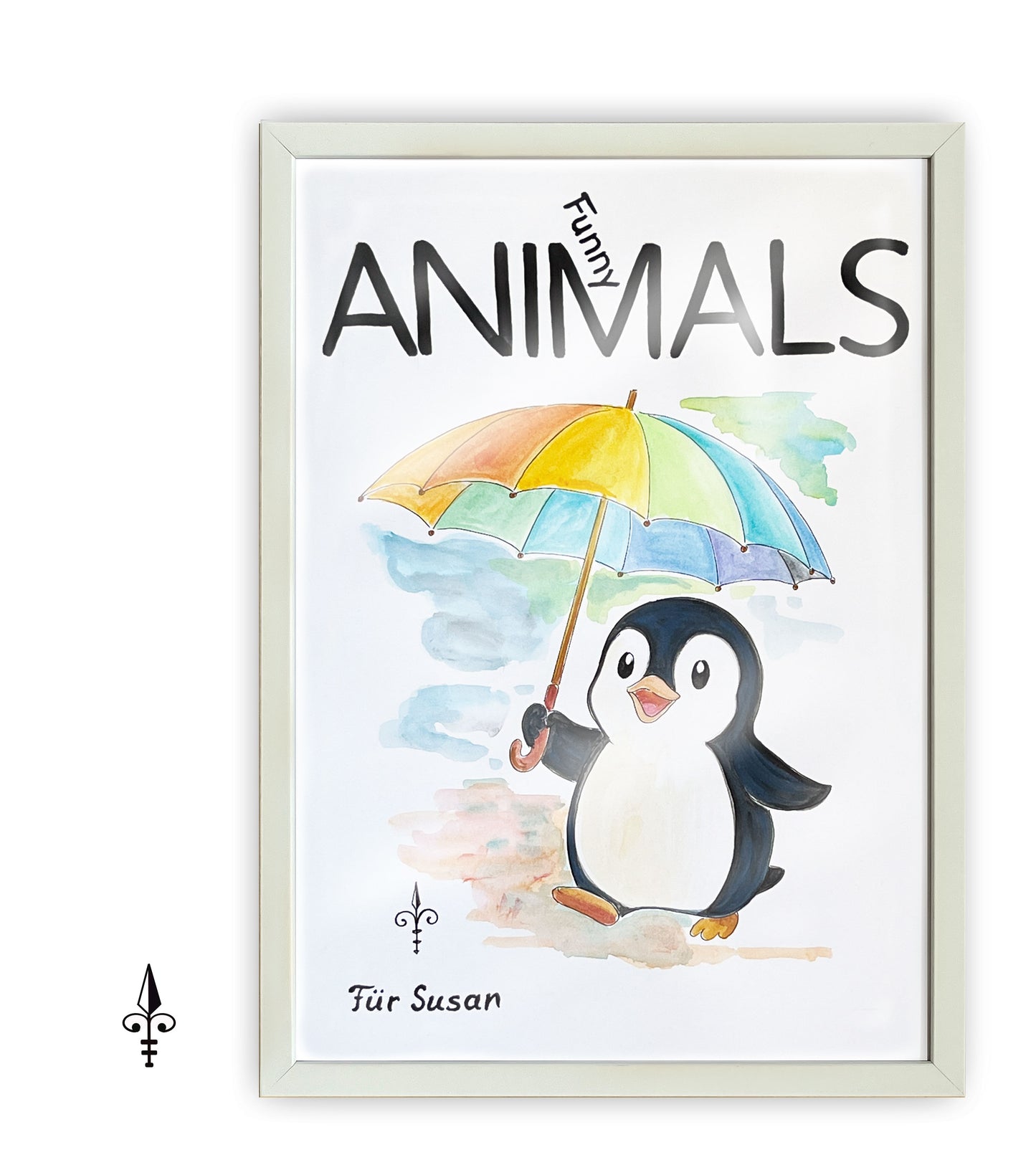 Handgemaltes Aquarell - Tiere/Pinguin
