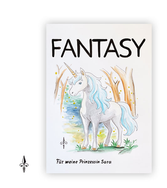 Handgemaltes Aquarell - Fantasy/Einhorn