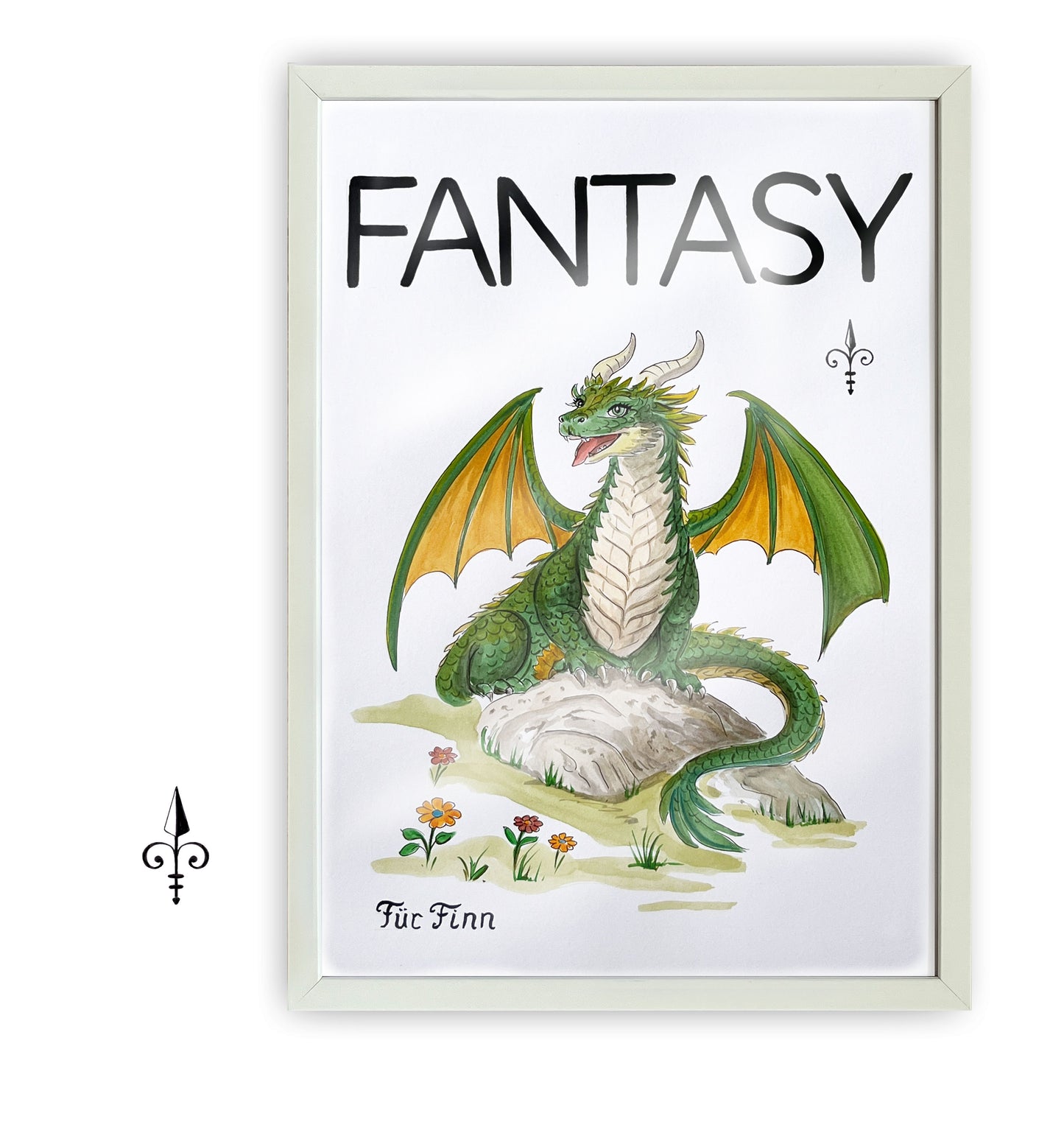 Handgemaltes Aquarell - Fantasy - Drachen
