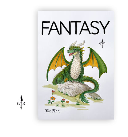 Handgemaltes Aquarell - Fantasy - Drachen