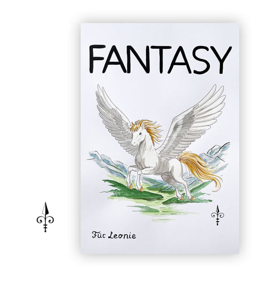 Handgemaltes Aquarell - Fantasy - Pegasus