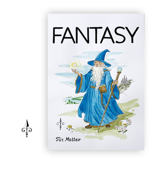 Handgemaltes Aquarell - Fantasy - Zauberer