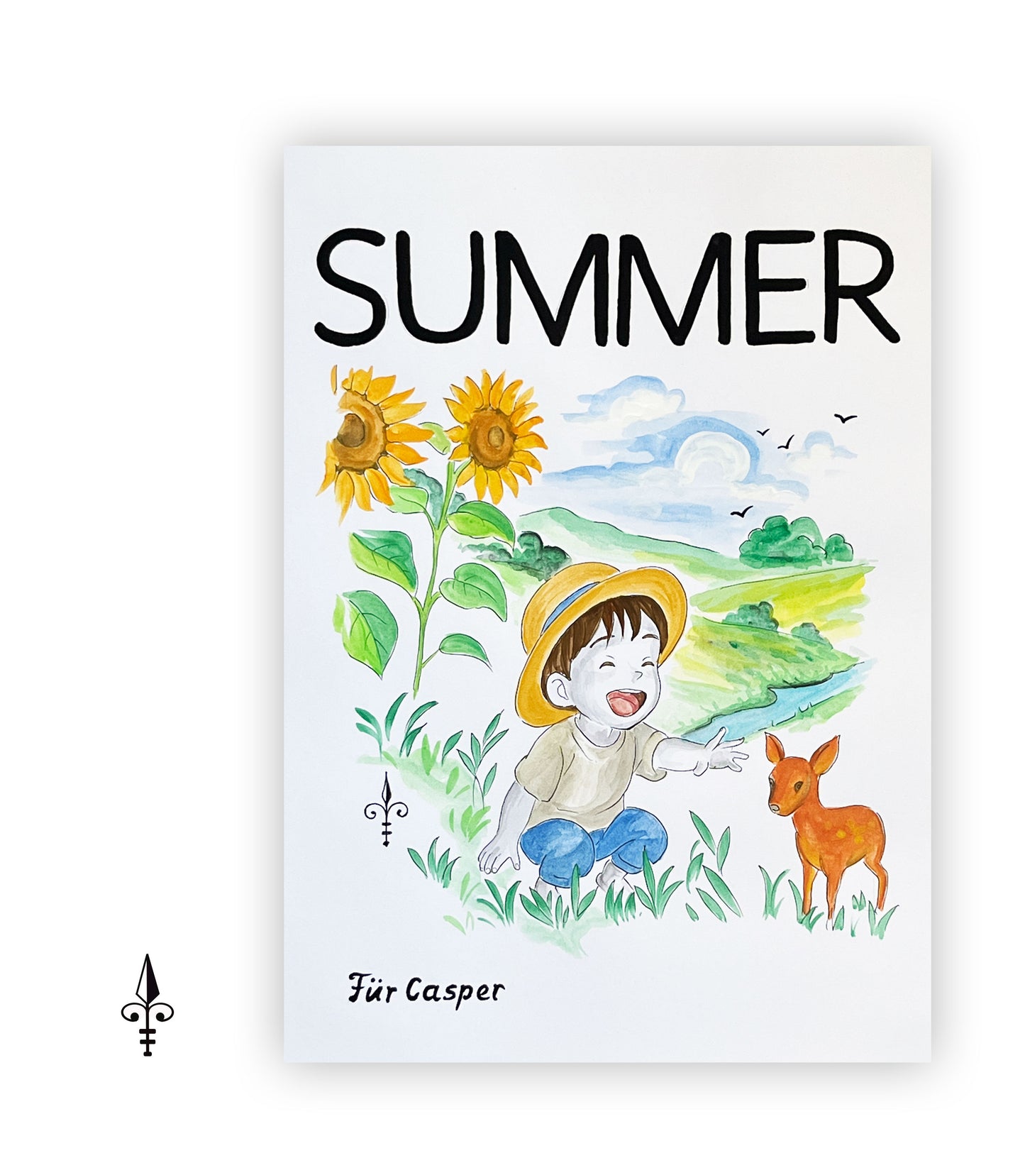 Handgemaltes Aquarell - Sommer