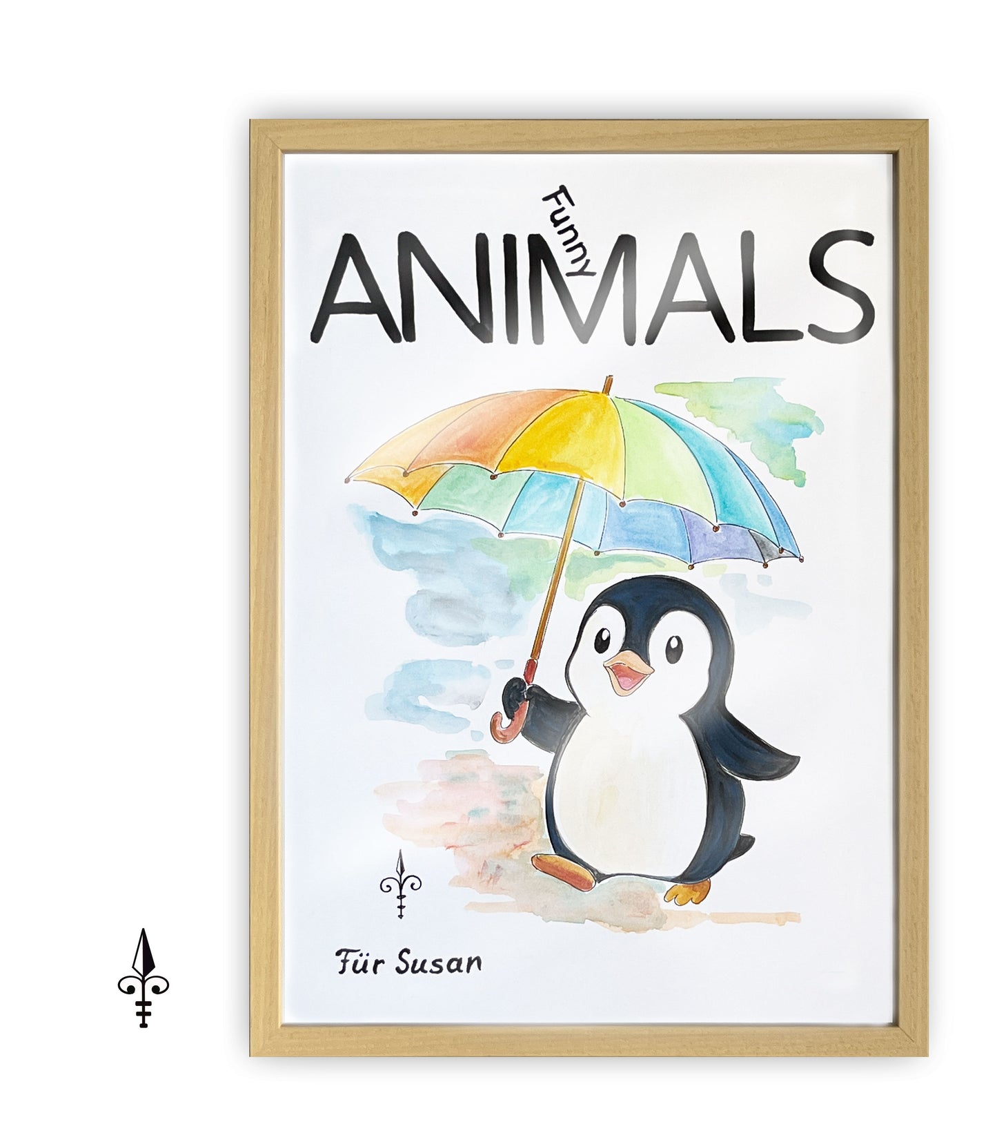 Handgemaltes Aquarell - Tiere/Pinguin