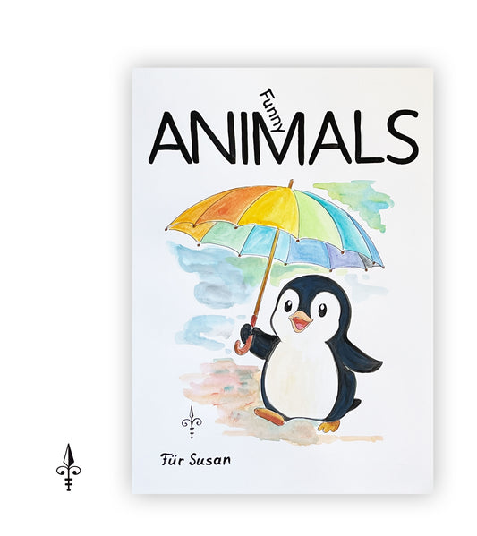 Handgemaltes Aquarell - Tiere/Pinguin