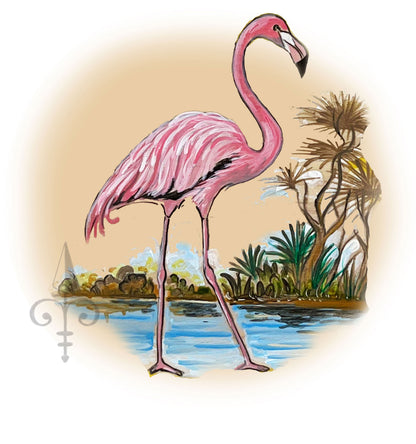 Türschild Flamingo