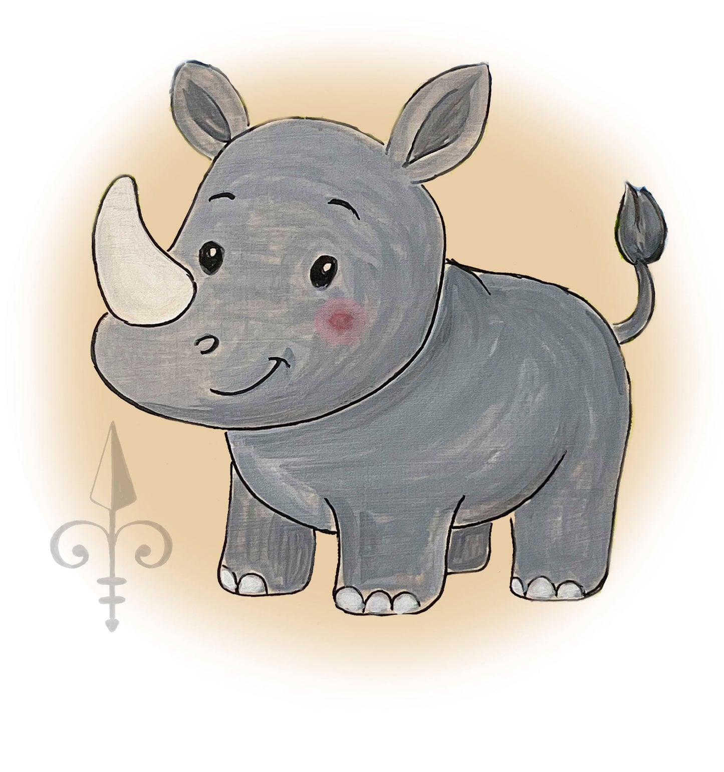 Türschild Nashorn