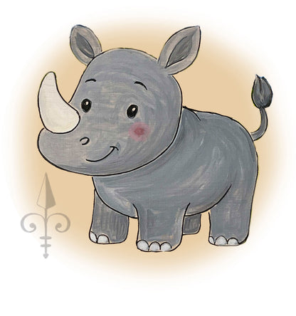 Türschild Nashorn