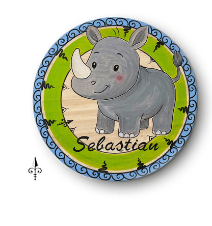 Türschild Nashorn